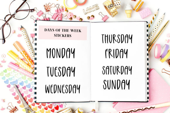 Download Digital Stickers Bundle- Months &amp; Week - Digital stickers Collection
