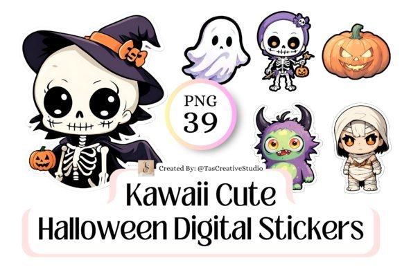 Download Cute Halloween Digital Stickers Bundle - Digital stickers Collection