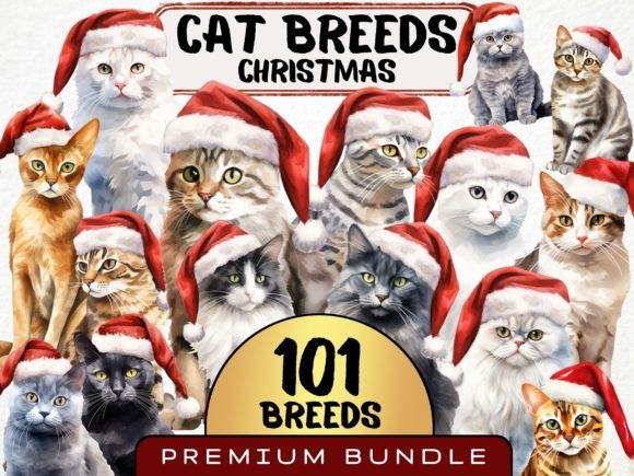 Download Christmas Cat Breed Clipart Bundle - Premium Bundle