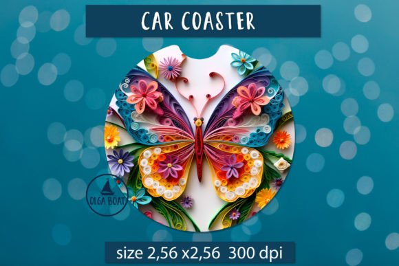 Download 3d Butterfly Floral Coaster - Butterfly Collection